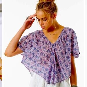 NWT SPELL DESIGNS  KOMBI FLUTTER TOP LAVENDER S